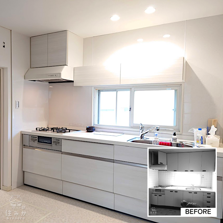 憧れの白いキッチンがあるお家 キッチン